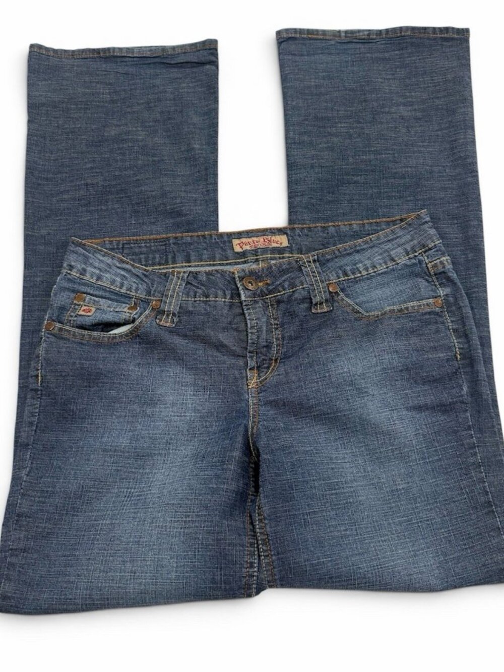 Low Rise Flared Jeans Blue Denim Vintage Y2K Junior's Size 11 PARIS BLUE